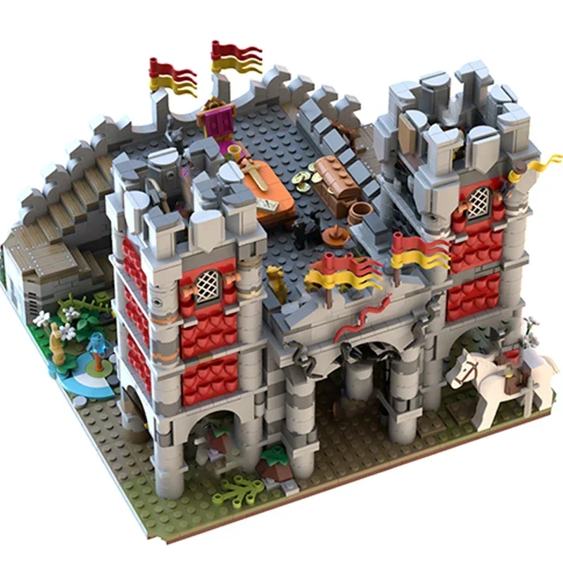 Red Snake Castle Technical Bricks, Moc Building Blocks, Fortress Model, DIY Assembly, Construction Toys for Children, Holiday Gifts