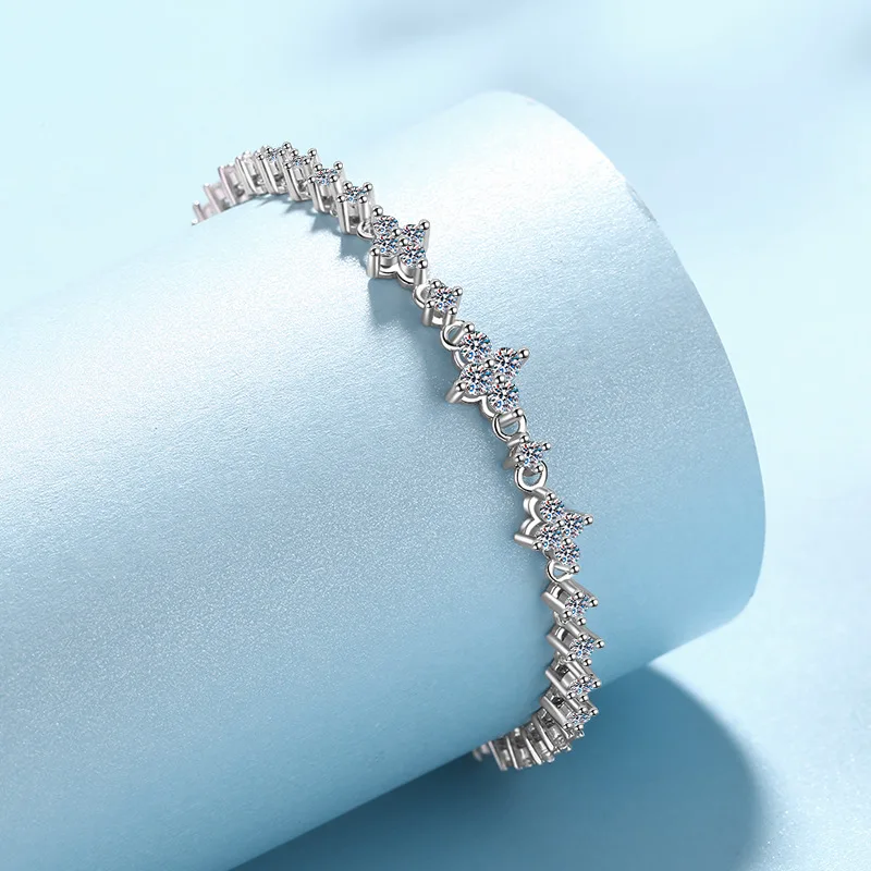 Simple Grand Full Circle Light Luxury Bracelet For Women 1.38ct Moissanite PT950 Platinum | Classic versatile for daily commute