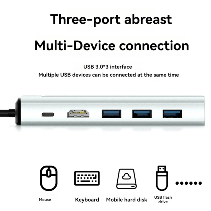 Top-6-In-1 Docking Station PD&USB3.0X3&-Compatible&SSD SLOT Fast Charger For Laptop Computer