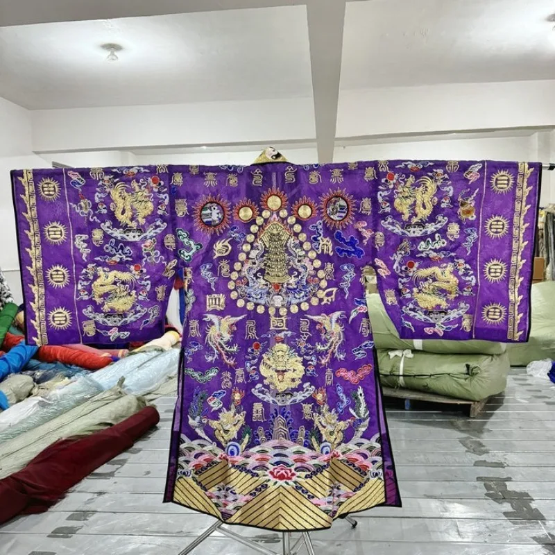 Silk small-sleeved robe, purple Twenty-Eight Stars Descent Daoist robe