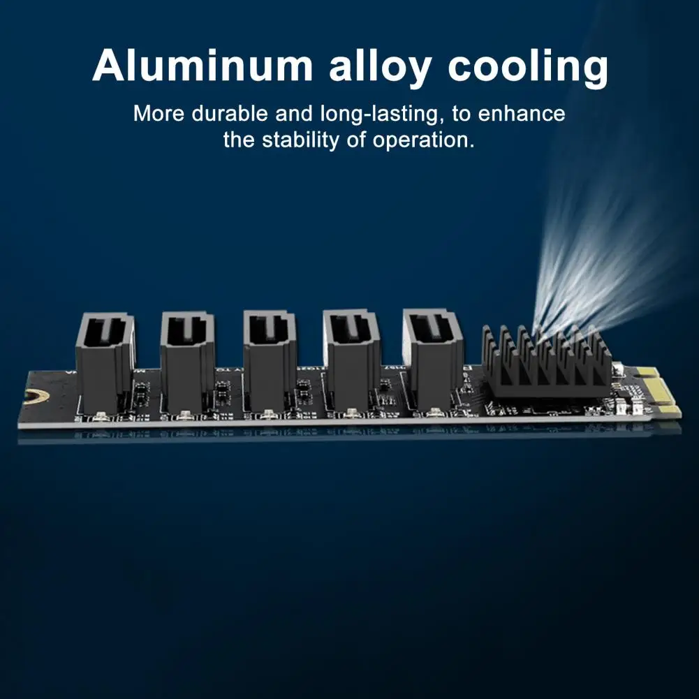 

Карта адаптера Sata Карта адаптера Sata3 SSD с 5-портовым преобразователем для расширения жесткого диска M.2 B-key на Sata 3.0 для высокоскоростного