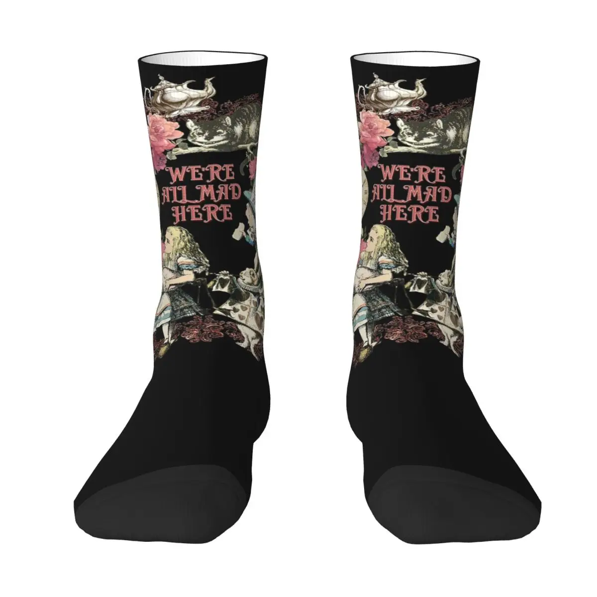 Alice In Wonderland Socks Harajuku Super Soft Stockings All Season Long Socks Accessories for Man's Woman's Christmas Gifts