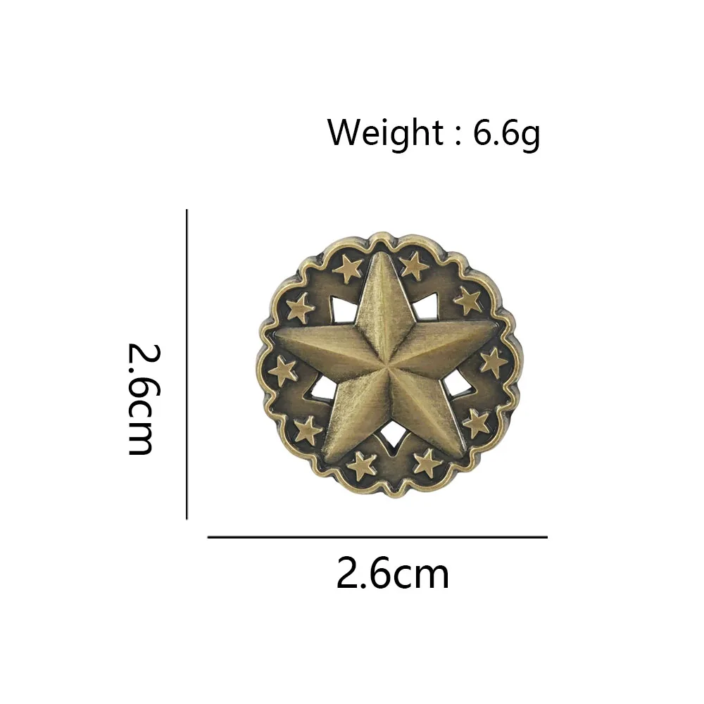 Vintage Texas Lone Star Brosche, antike Bronze, Western-Cowboy-Emaille-Anstecknadel, Retro-Metallabzeichen, ausgehöhltes Pentagramm, Reversnadel, Geschenk – Detail 2