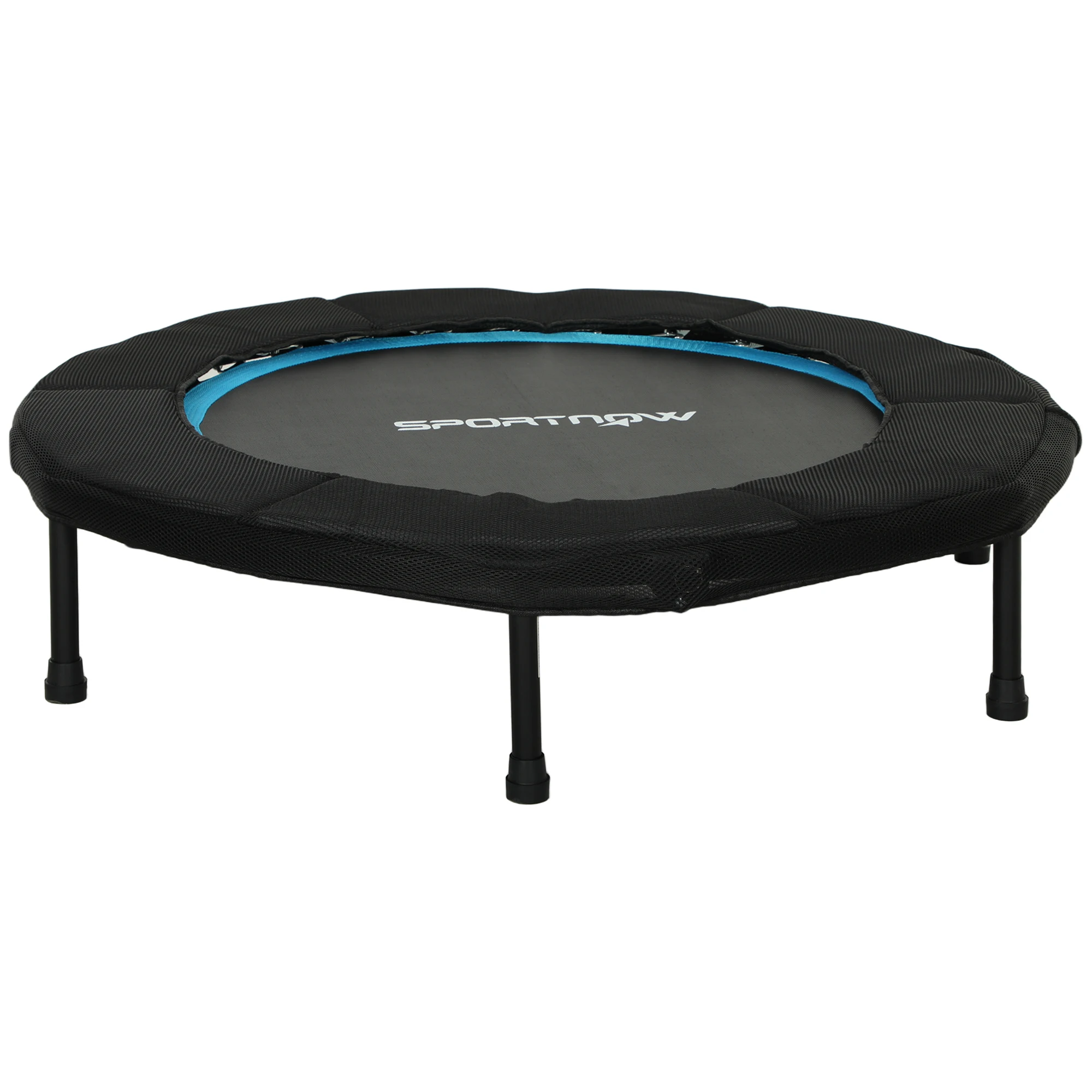 Sportnow Fitness Trampoline Ø102 cm Opklapbaar Elastisch Bed met Antislip Stalen Frame, Belasting 100 kg voor Training