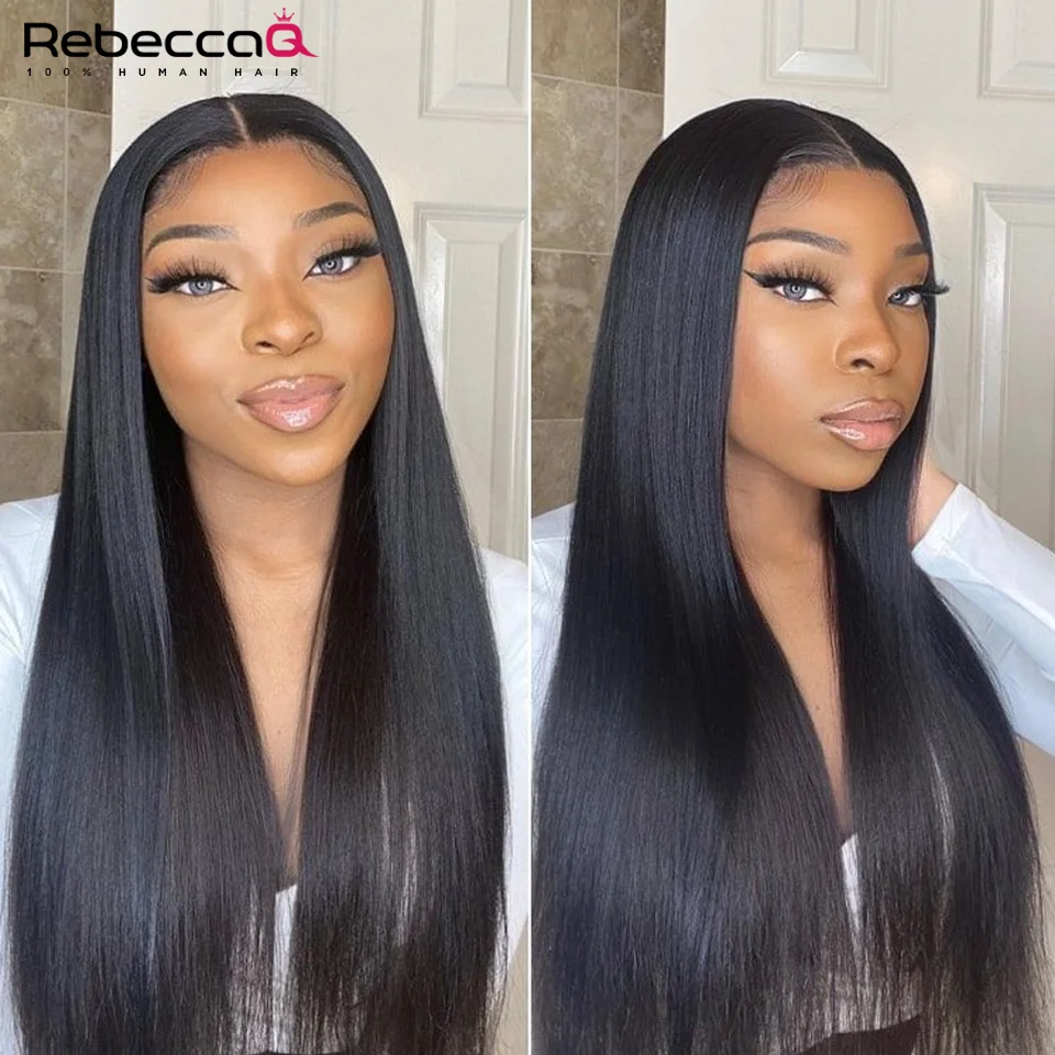 13x4 Chocolate Brown Straight Lace Front Wig 180% Hd Transparent Lace Frontal Wig Pre Plucked Colored Human Hair Wigs For Women