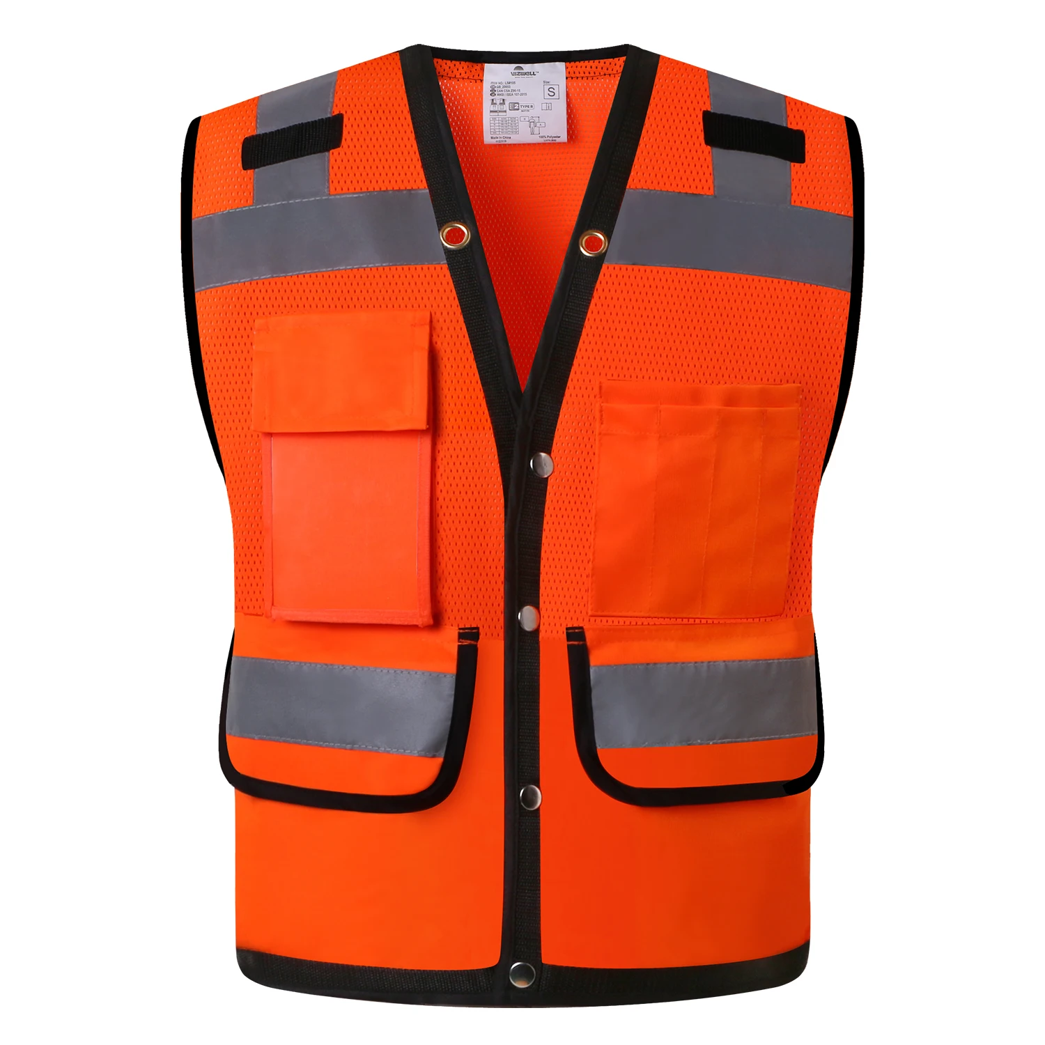 Hi Vis Safety Vest Reflective Surveryor Orange Mesh Safety vest Jacket High visibility work wear