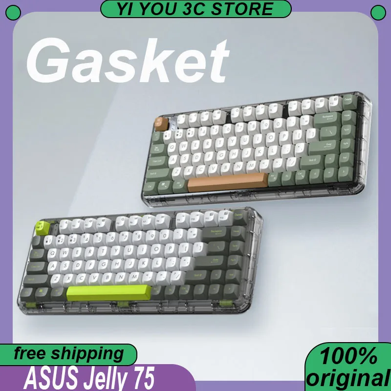

ASUS Jelly75 KD201 Mechanical Keyboard Wireless Tri-mode Hot Swap 75Keys Backlight Gasket PC Esports Laptop Gaming Keyboards