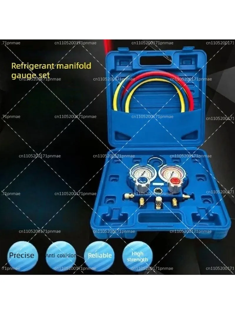 Air Conditioner Refrigerant Pressure Dual Gauge Set R410a R134a R32 HVAC Manifold Gauge