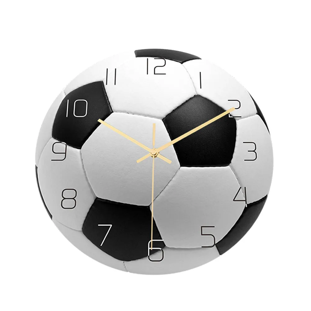 

Football Design Wall Clock Acrylic Material Mute Movement for Living Room Bedroom Office Study Hanging Wall Clock