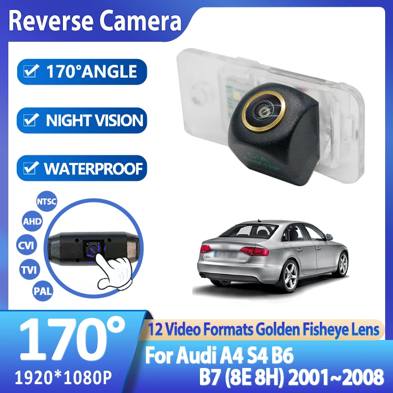 170° HD 1080P Car Rear View Camera For Audi A4 S4 B6 B7 (8E 8H) 2001 2002 2003 2004 2005 2006 2007 2008 Night Vision Reverse
