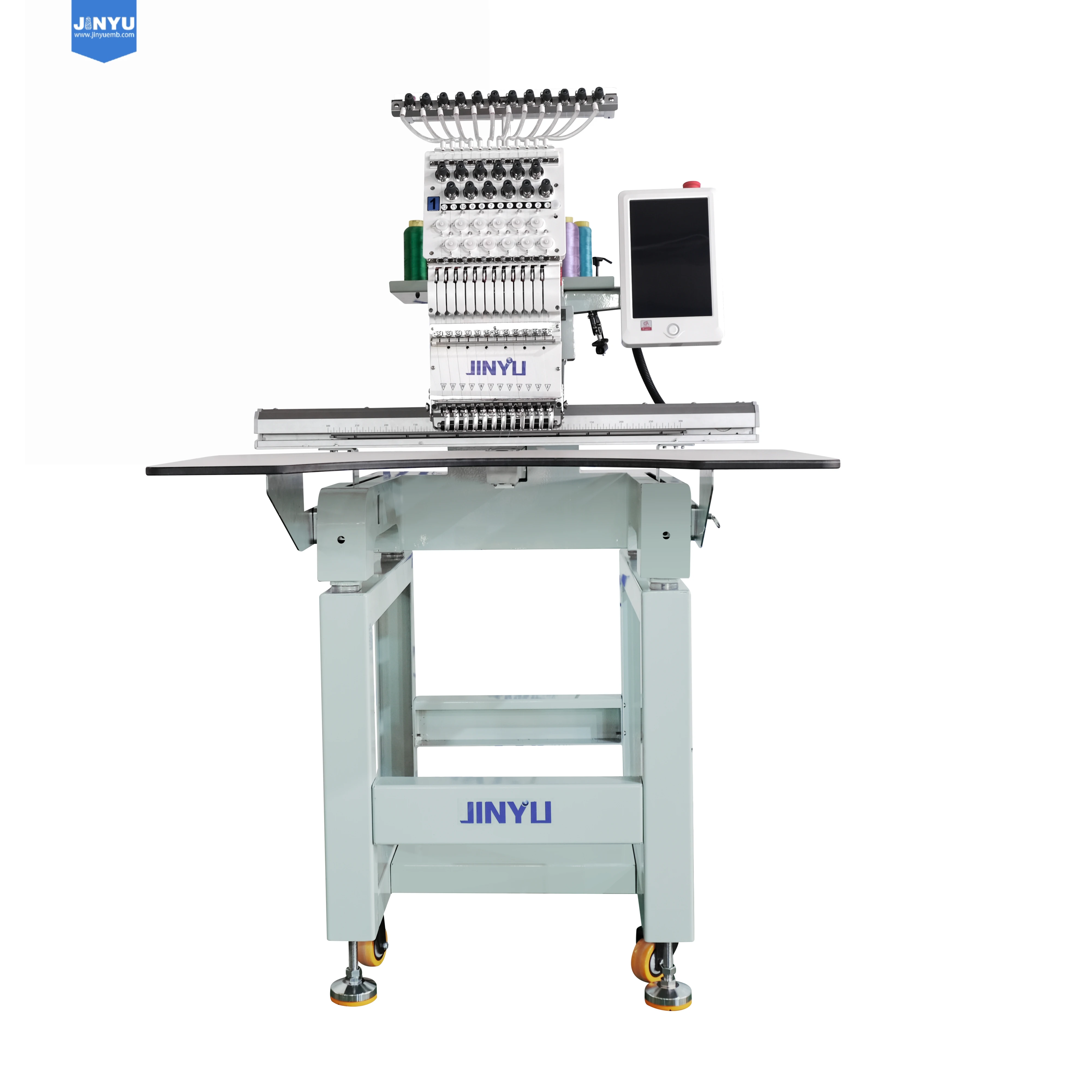JINYU Single Head 12/15 Needles 400*600 mm High Speed Automatic and Computerized Machine Embroidery