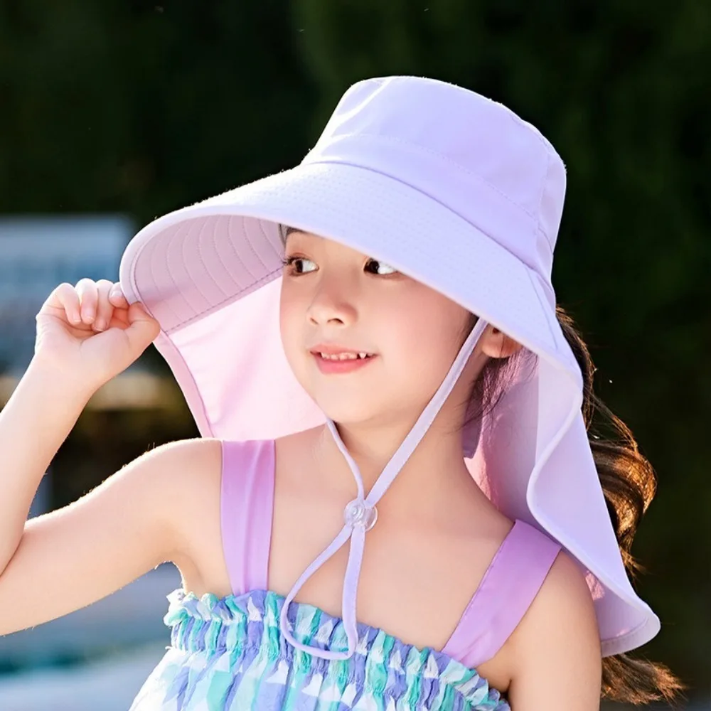 

New Wide Brim Fisherman Hat Mesh Breathable Beach Hat Neck Protection Anti-UV Sunscreen Hat Summer