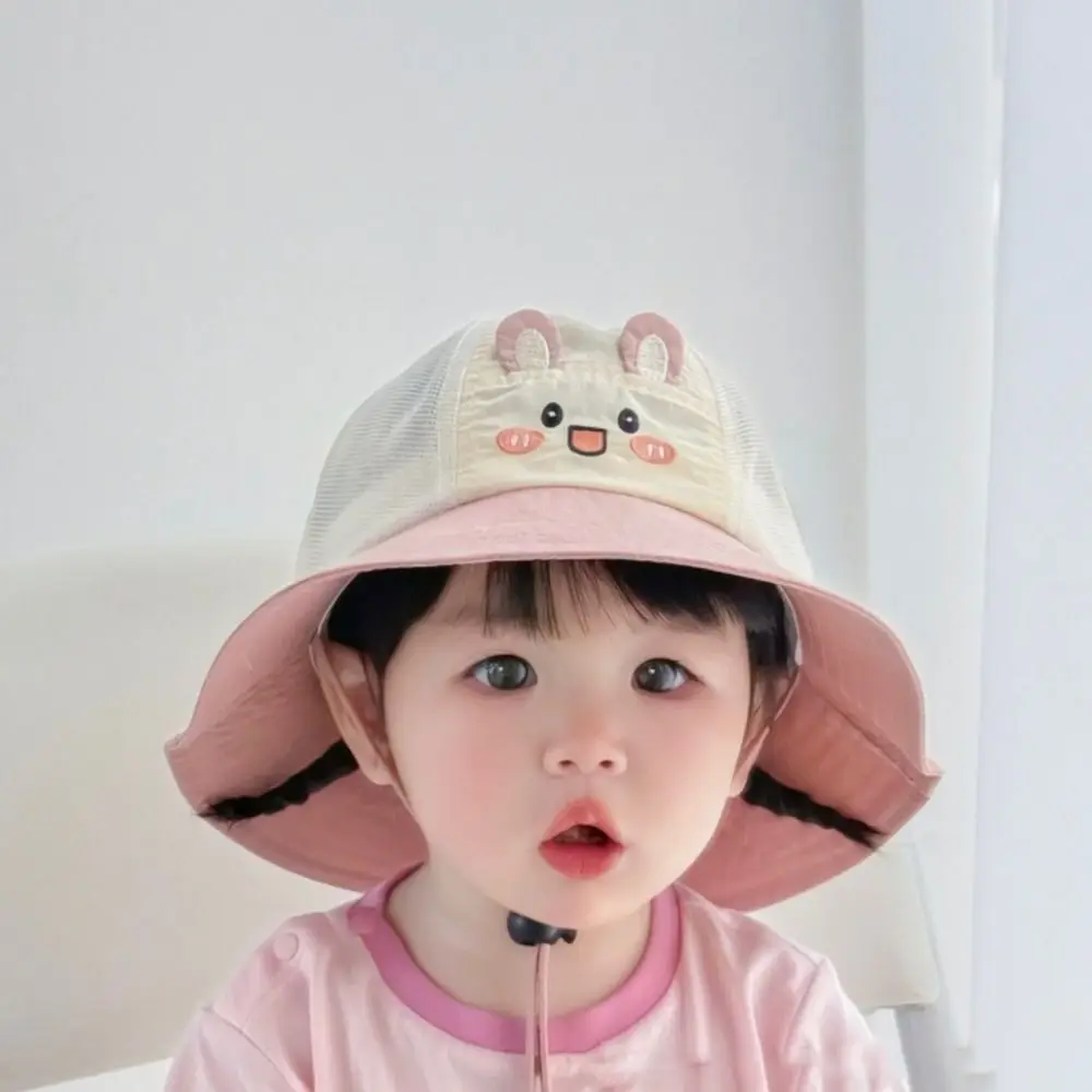 

Cute Breathable Kids Sun Hat Mesh Quick-dry Cartoon Bucket Cap Anti UV Korean Style Children Fisherman Hat Outdoor