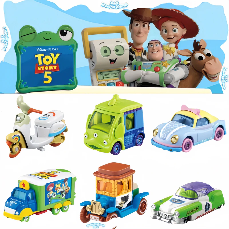 

Genuine TOMY Disney Simulation Alloy Car Model Toy Story5 Woody Buzz Lightyear Cute Car Model Collectible Figurine Birthday Gift