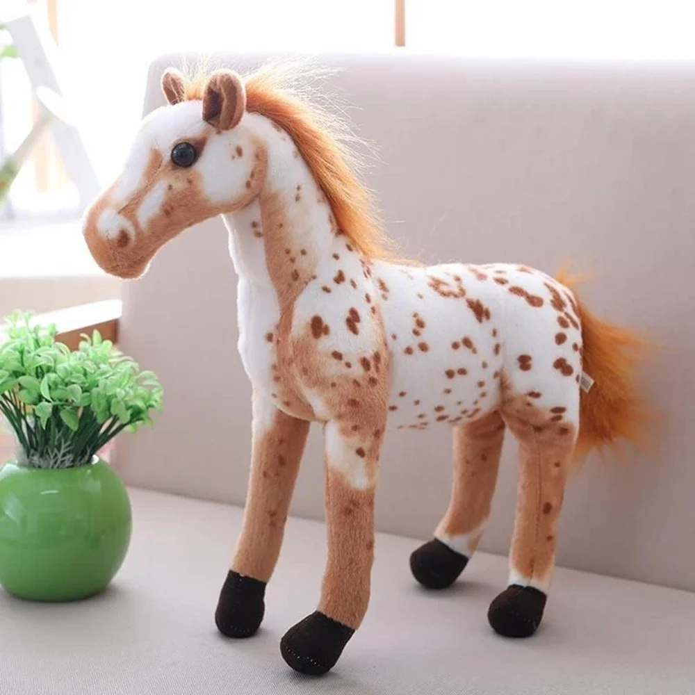 40cm Simulated Horse Doll Plush Toy Mascot Zodiac Horse Animal Doll Decoration Pillow Soft Child Birthday Gift Decoration