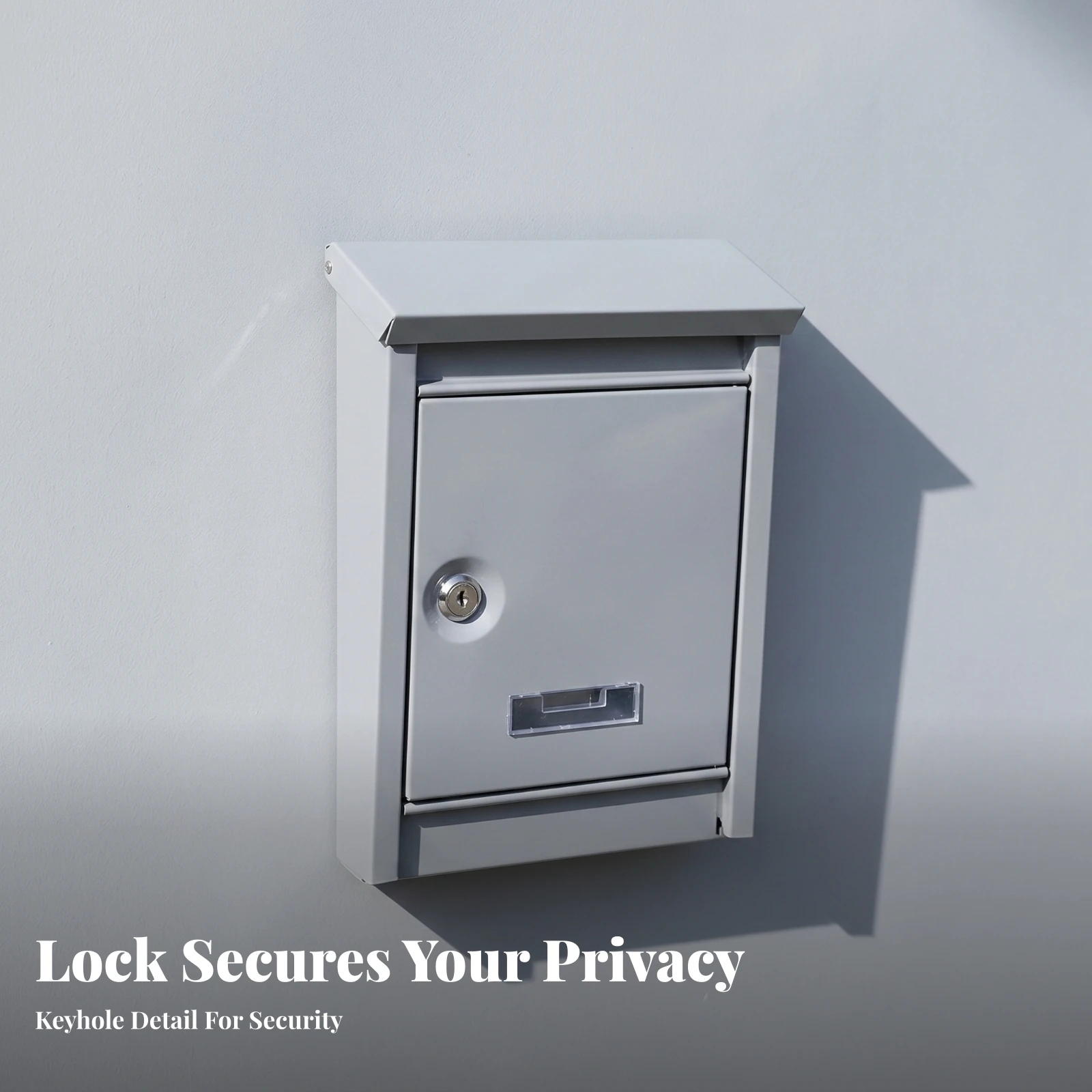 Compact Metal Mail Box Wall-Mounted Mailbox Home Fixture Easy to Install Locked Mailbox Sloped Top