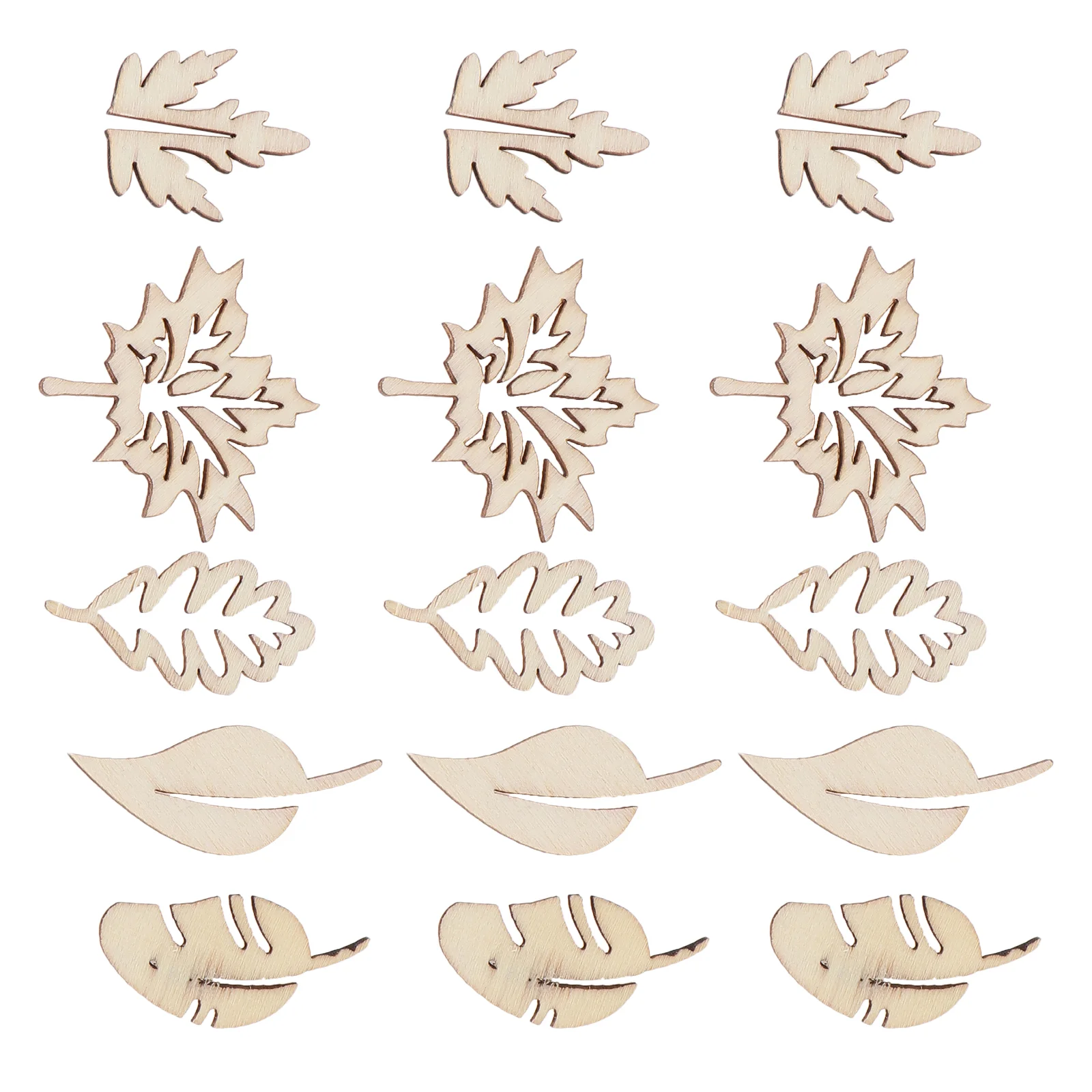 

50 Pcs Leaves Wood Ornaments Wooden Decorations Cutouts Craft DIY Projects Decorate Chip Bamboo Slices