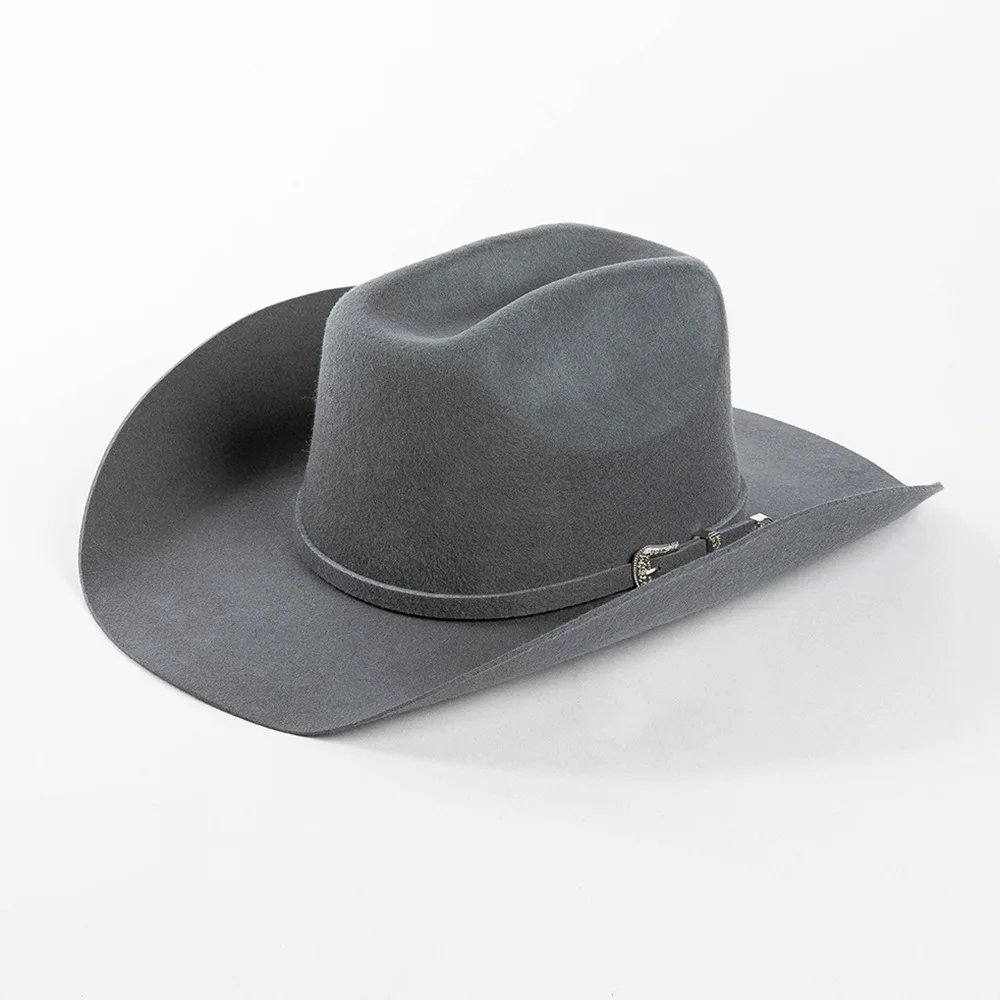 Cowboyhut aus 100 % Wolle, Herbst und Winter, gleiche Farbe, Accessoires, klassischer Panama-Cowboyhut, Sombrero Vaquero – Detail 5