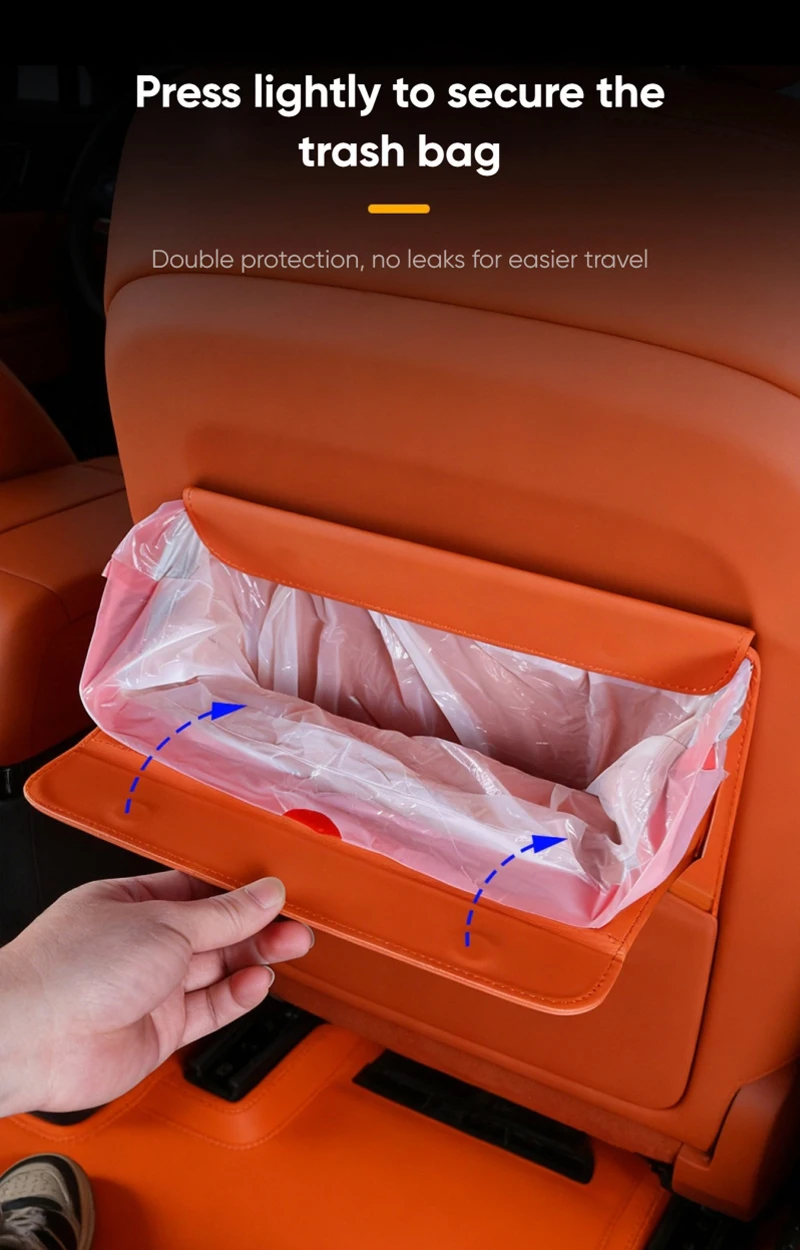 Tazer Apex Magnetische Adsorption Auto-Müllbeutel Wasserdichtes PU-Leder Auto-Rücksitz-Hängemüllfach für Auto-Innenausstattung – Detail 9