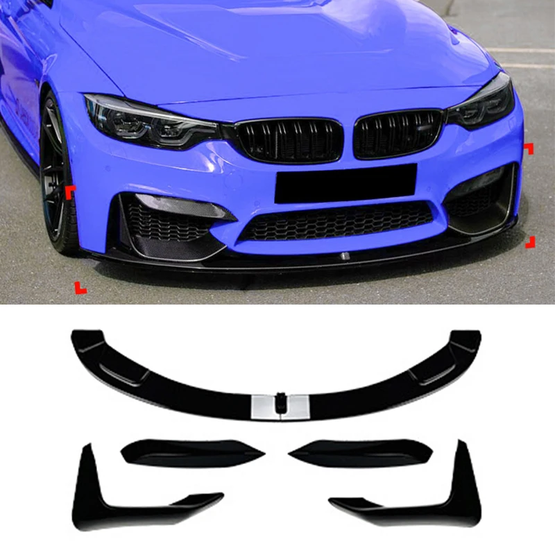

Накладка-спойлер на передний бампер для BMW 3 серии, 4 серии, M3, M4 (F80, F81, F82, F83) 2015-2020 гг., защита переднего бампера, нижний сплиттер