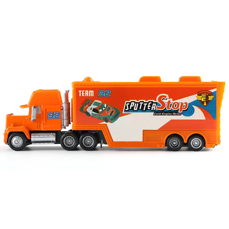 Cars Disney Pixar Cars No.92 Mack Racer\'s Truck Sputter Stop Diecast Toy Car Loose 1:55 Brand New In Stock Disney Cars3