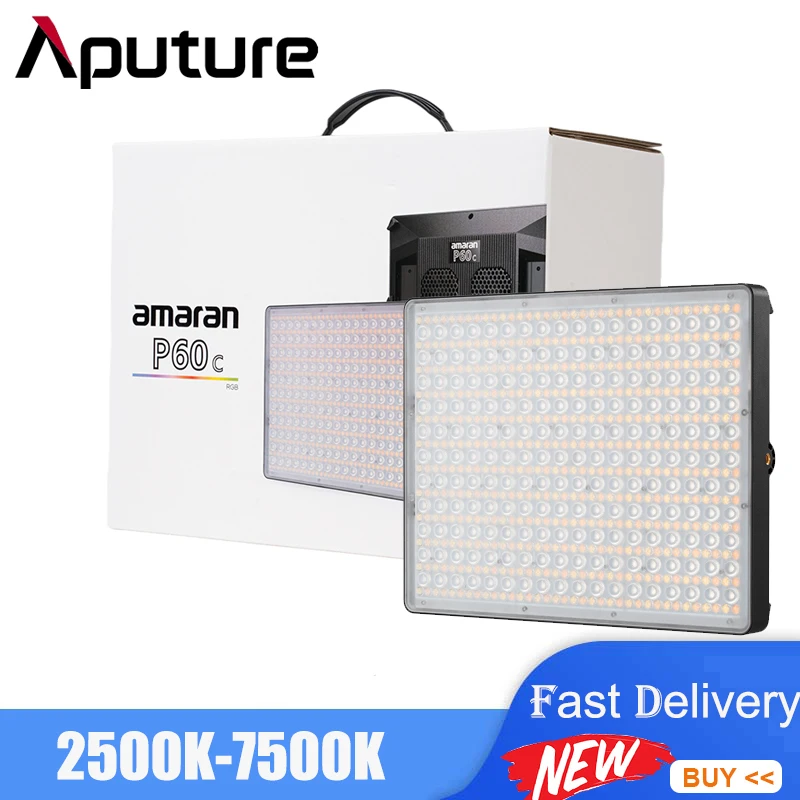 Aputure Amaran P60c LED Photography Light RGB Full-Color 2500K-7500K for Tiktok Short Video Outside Shooting Panel Lamp