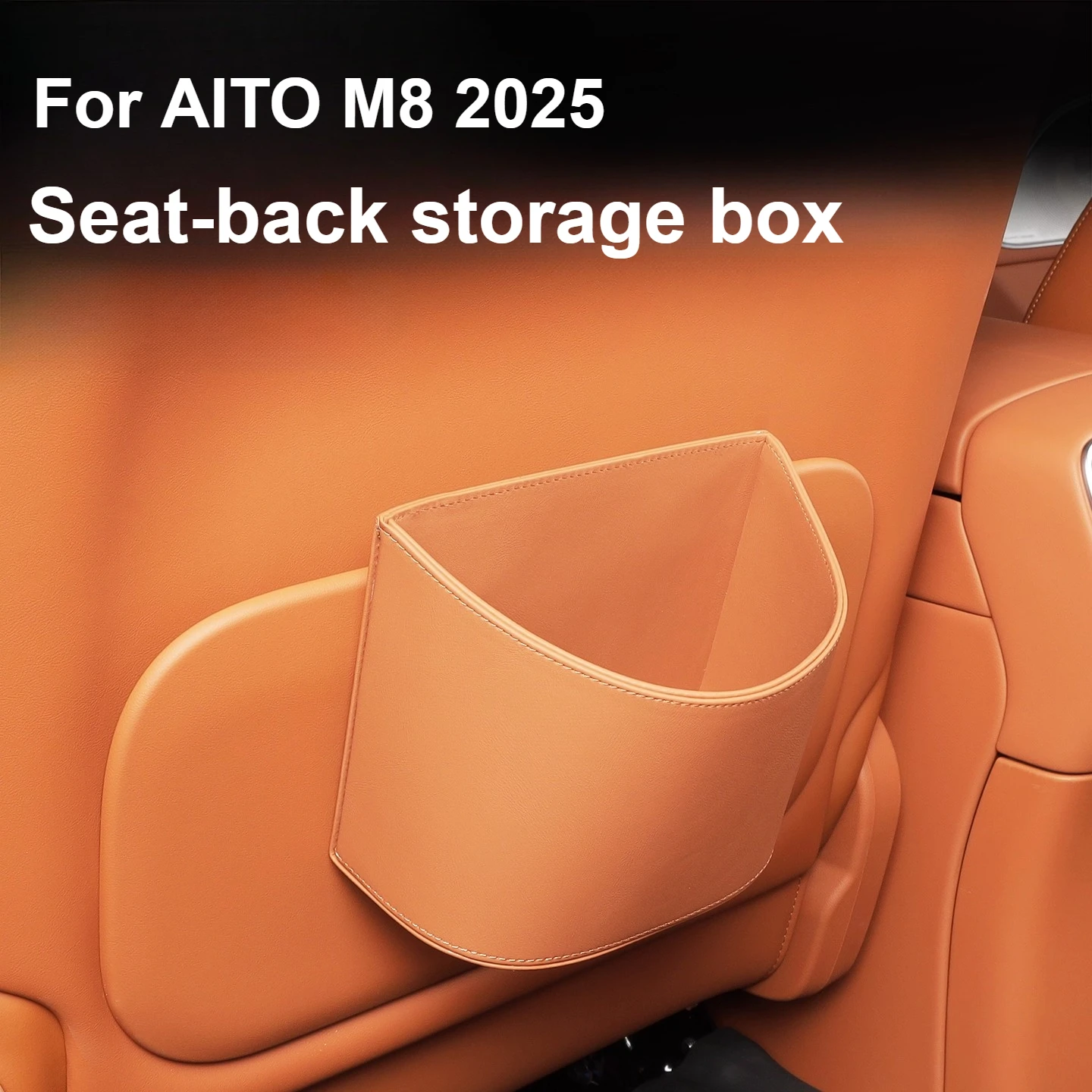 

Для AITO M8 2025 кожаный автомобильный мусорный бак на заднем сиденье, подвесной многофункциональный аксессуар для хранения интерьера