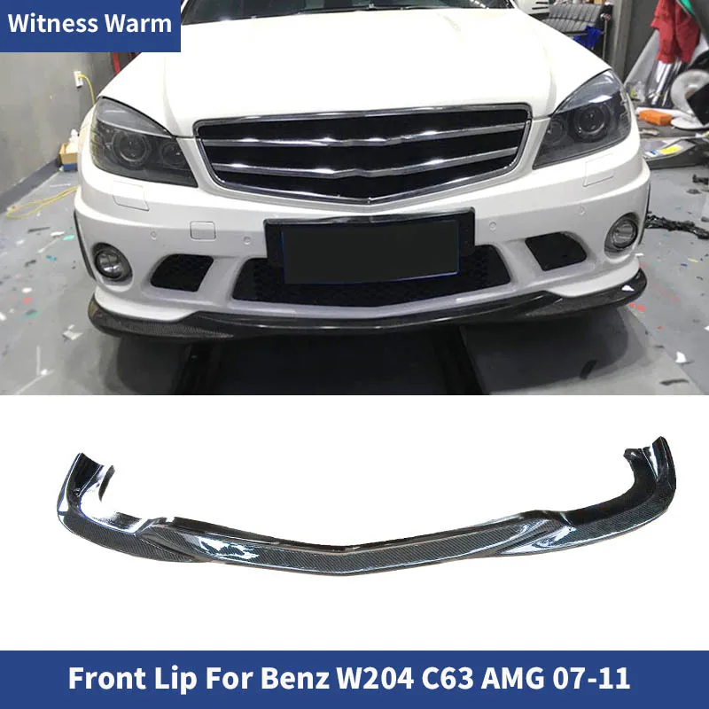 Carbon Fiber / Frp Front Bumper Lip Spoiler Splitters for Mercedes-benz C-class W204 C63 Amg Front Shovel Sedan Coupe 2007-2011