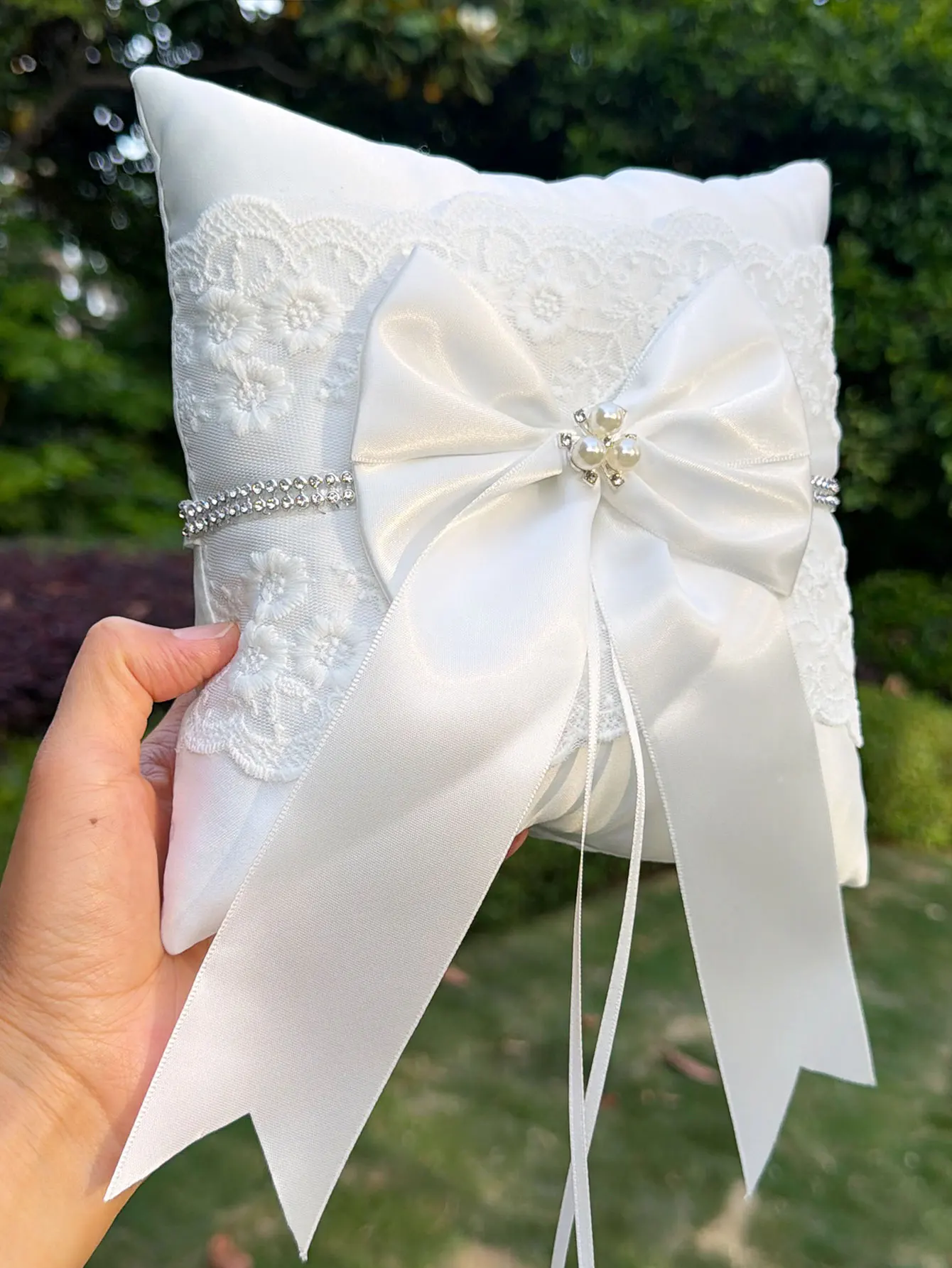 Bantal Cincin Pernikahan Renda - Ring Bearer Pillow ulasan dan harga