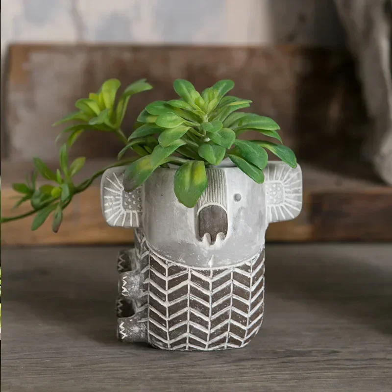 Creative Kawaii Koala Flowerpot Modern Decoration Home Plant Accessories Succulent Pots Desk Art Garden Accessories Plant Pot