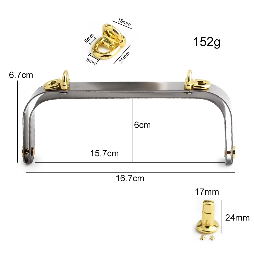1/5/10PCS 16.7x6.7cm K Gold Rectangle Metal Purse Frame Doctor Mouth Bag For Leather Handbag Kiss Clasp Lock Replace Accessories