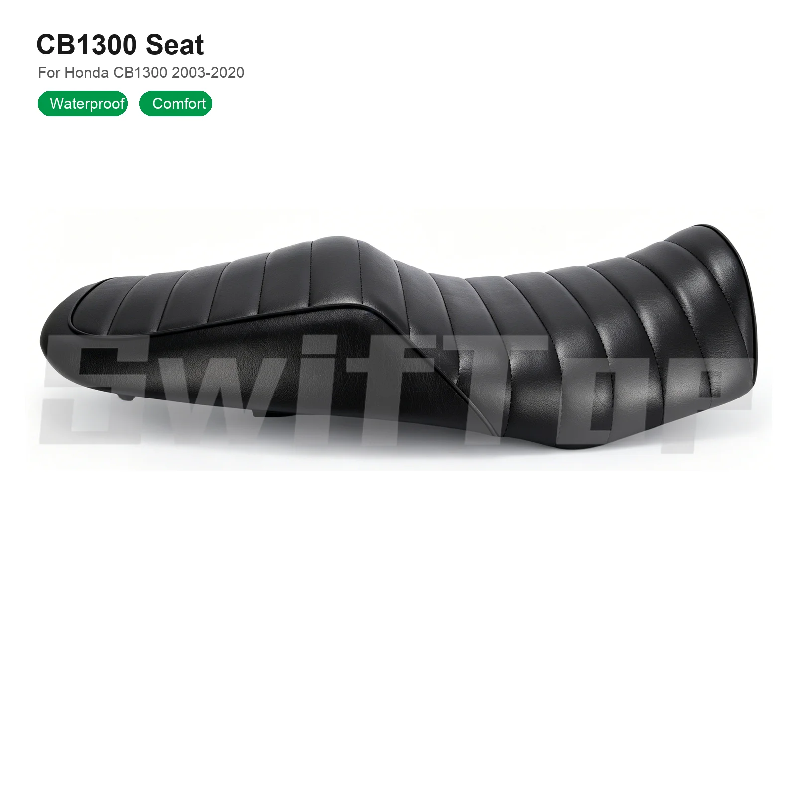 Fit For Honda CB1300 2003-2020 Motorcycle Seat Black Ribbed Waterproof Leather Saddle Cushion Replacement Comfort Seat