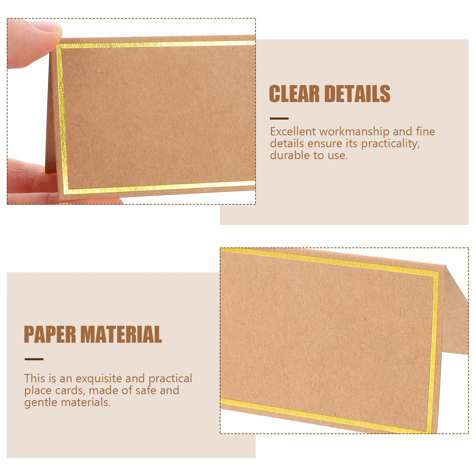 

50pcs Gold Table Signs Blank Blank Singing Reserved For Banquet Wedding Table Cards Simple Wedding Sign Cards Practical
