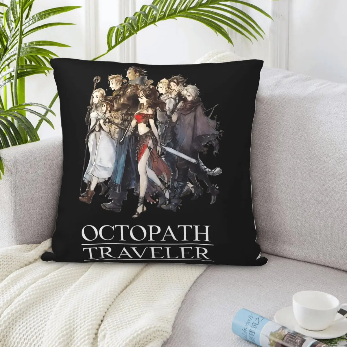 Octopath Traveler - Travelers Logo Pillowcase Pillow Covers 45X45 Cushions Cover Pillow Case Pillow Cover image 6
