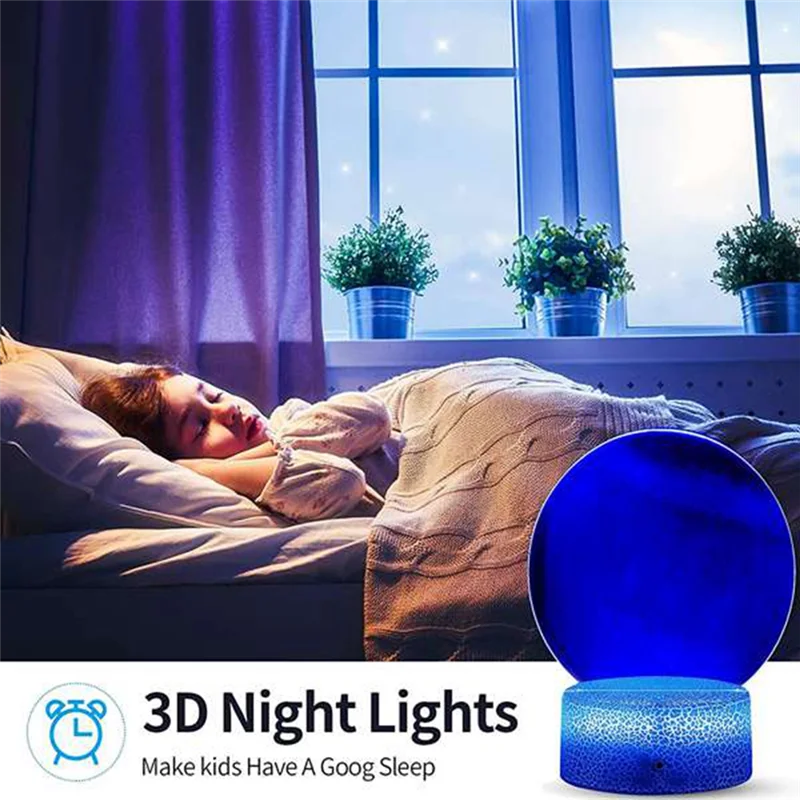 AS94-10Pcs Acrylic 3D LED Lamp Base Table Night Light Base 7 Color Adjust ABS Battery Or USB Operated Lighting Accessories