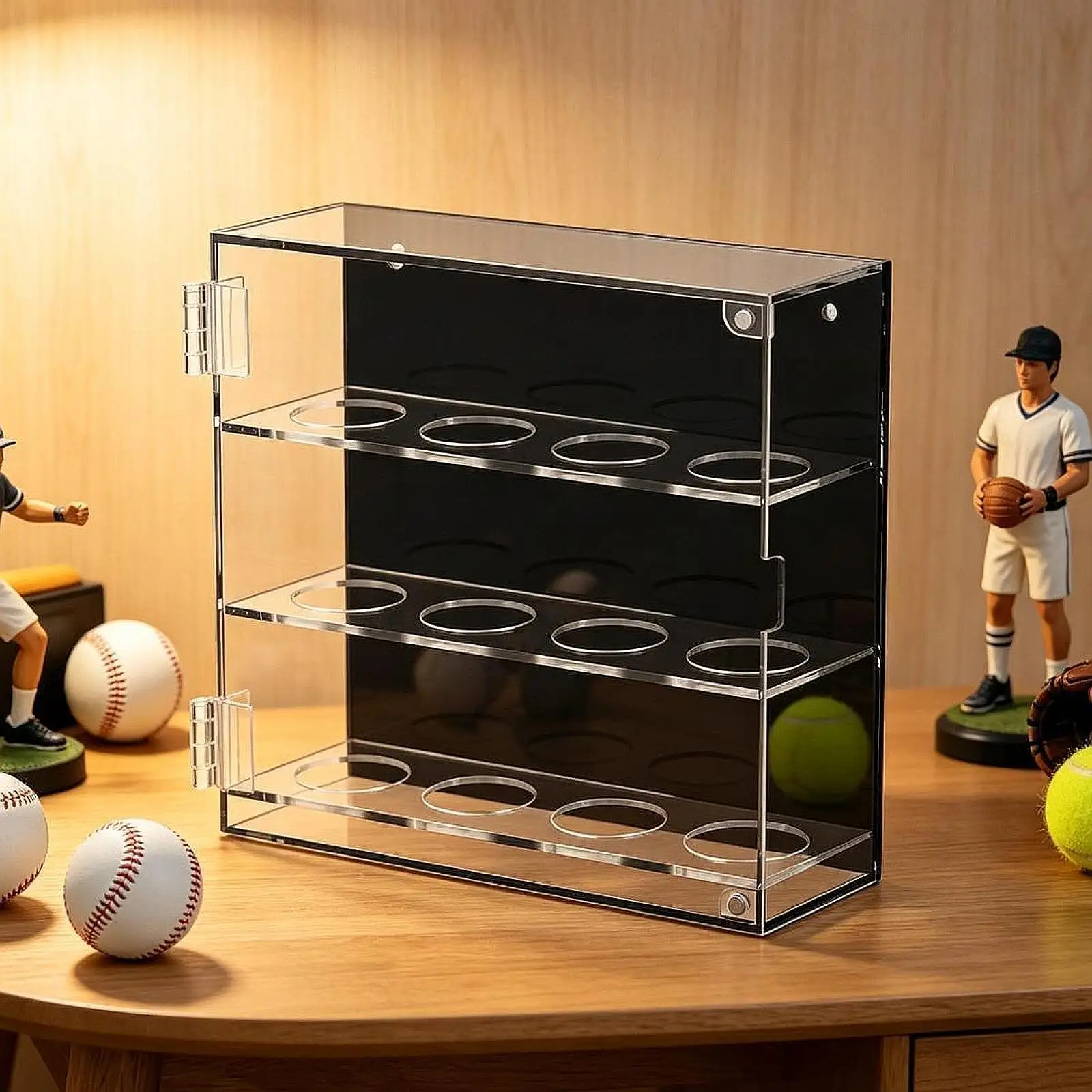 Transparent Golf Ball Display Rack Acrylic Wall Holder Dustproof Case for Golf Equipment Enthusiasts