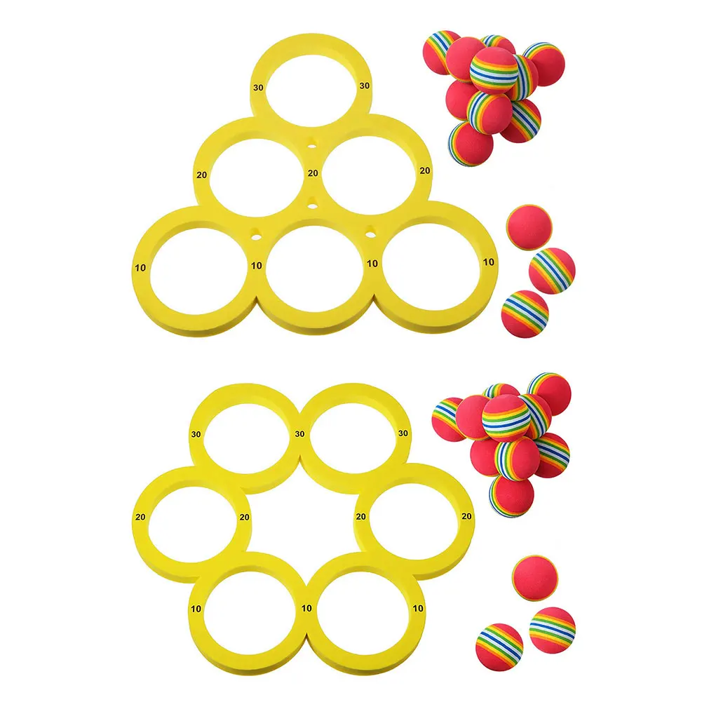 

Pool Games Set with 10 Rainbow Balls Pool Floating Throwing Games Floating Ring for Teens Adults and Family