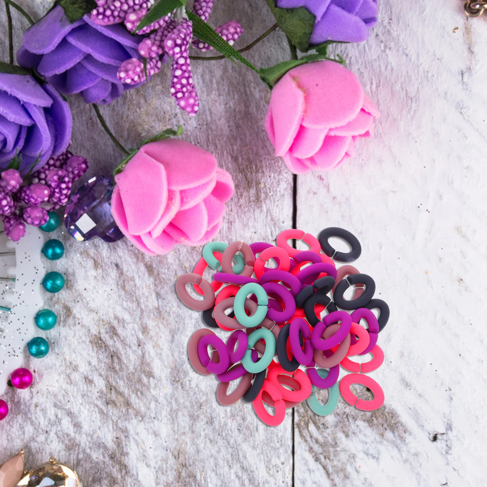 

50pcs Diy Craft Rings Linking Rings Buckle Bracelet Connector Lightweight Durable Jewelry Making Supplies