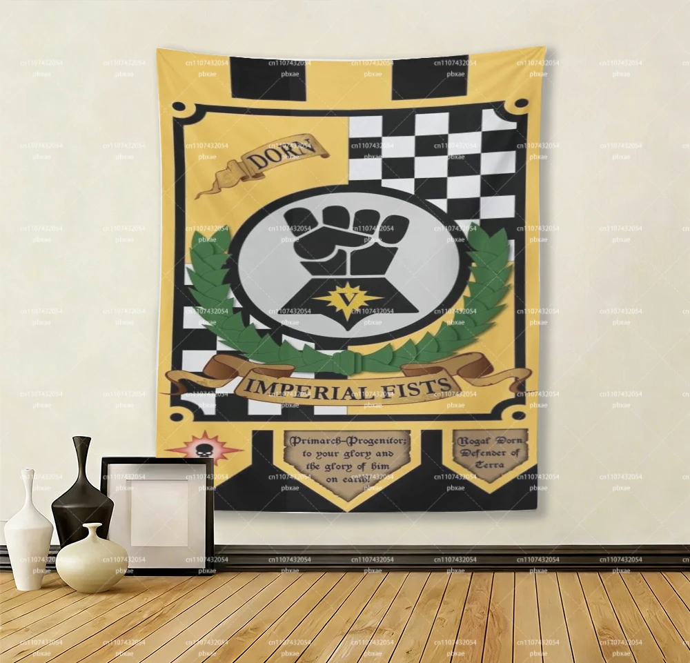 Imperial Fists Wandteppich, Rogal Dorn Primarch Banner Wandbehang, Gaming-Raumdekoration für Fans