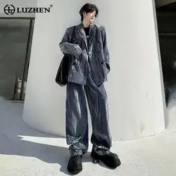LUZHEN Personalized Trendy Suit Jackets Two-piece Sets Spring Luxury Men's Clothing Stylish Elegant Straight Suit Pants LZ3333