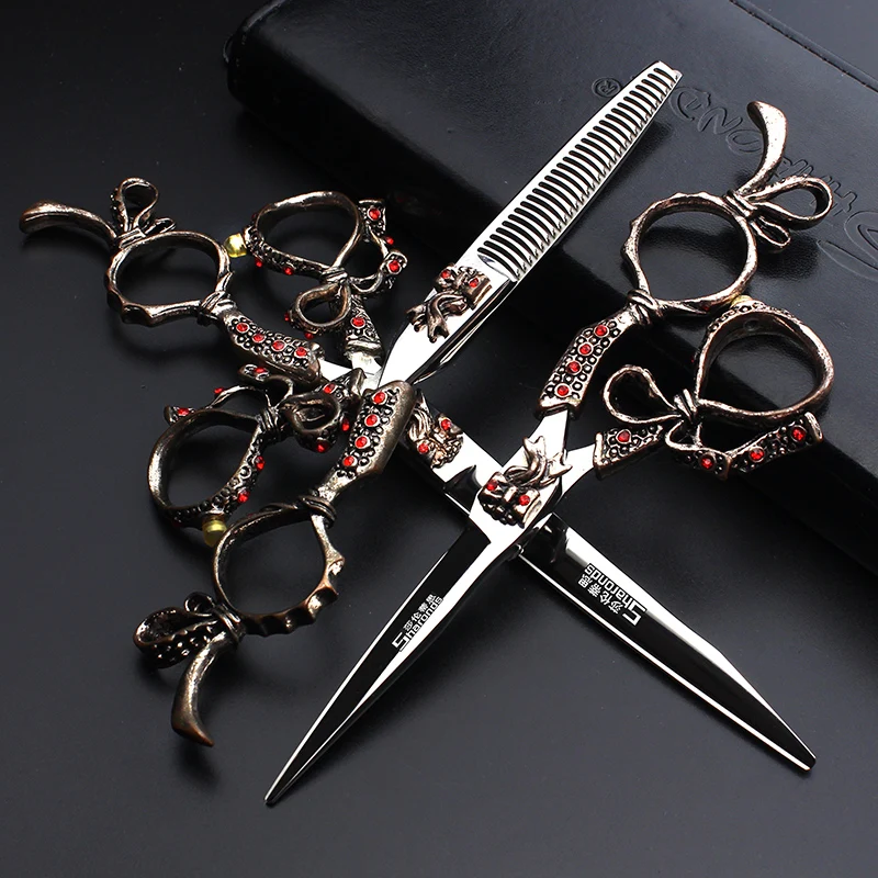 

Retro Hairdressing Scissors 6/ 7 inch Flat Cut Seamless Thinning Hair Salon Hairdresser Special Haircut Scissors Collection