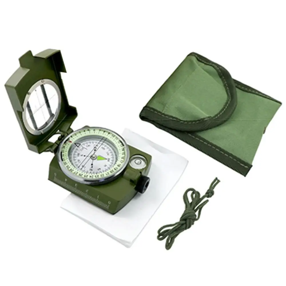 

Waterproof High Precision Compass Multifunctional Portable Hiking Guiding Tools No Lost Luminous Dial Professional Metal Sight