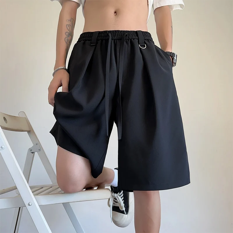 

Men's Summer Casual Ice Silk orts Four Seasons Wear Loose Fit Spor Straight Leg mid High Waist orm Suit Pants