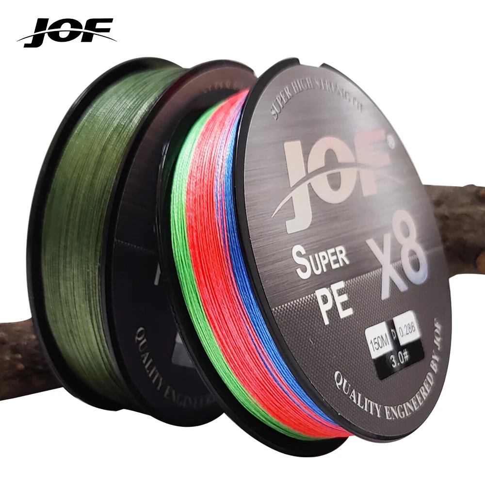 

JOF 8X Braided PE Fishing Line 150M 300M 500M Wear-resistant & Anti-bite, Strong & Durable Fishing Tackle 20-100LB