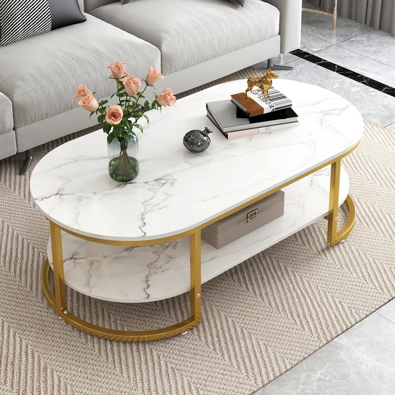 Oval Nordic Coffee Tables Modern Luxury Unique White Coffee Tables Marble Minimalist Mesas De Centro Para Sala Home Furniture