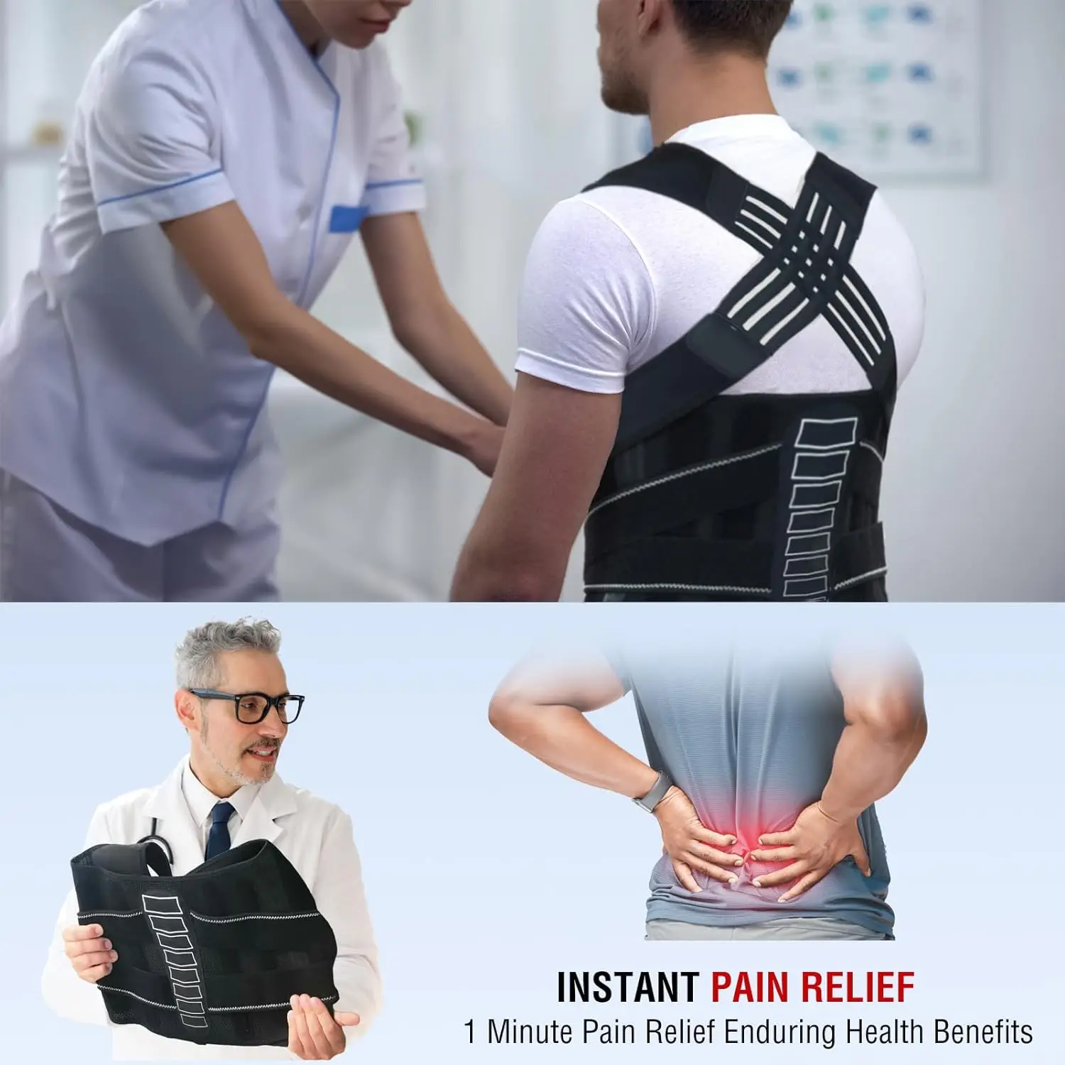 Posture Corrector for Women and Men, Adjustable Shoulder Posture Brace, Back Straightener Posture, Used for Middle Upper Spine