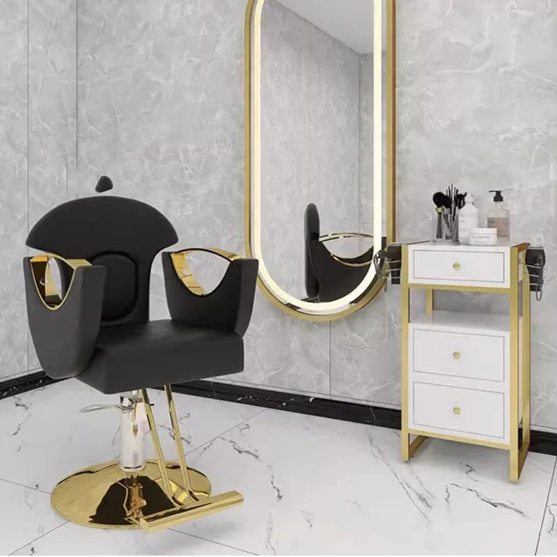 Berber Luxury Hair Chair Beauty Nail Hairdressing Gaming Accent Chair Dressing Table Swivel Cadeira Manicure Station Furniture