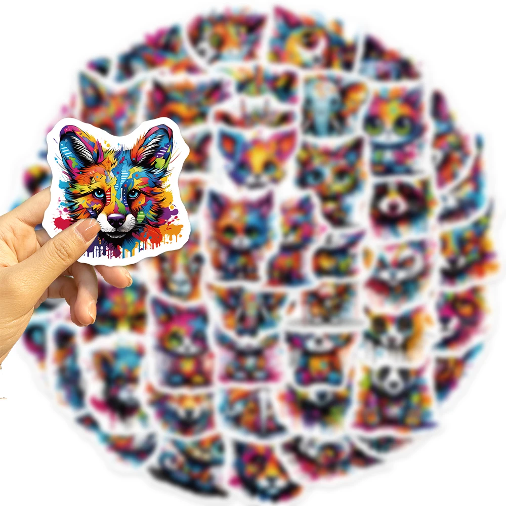 50pcs Cartoon Colorful Animal Aesthetic Graffiti Stickers Luggage Skateboard Laptop Guitar Sticker Decals Toys