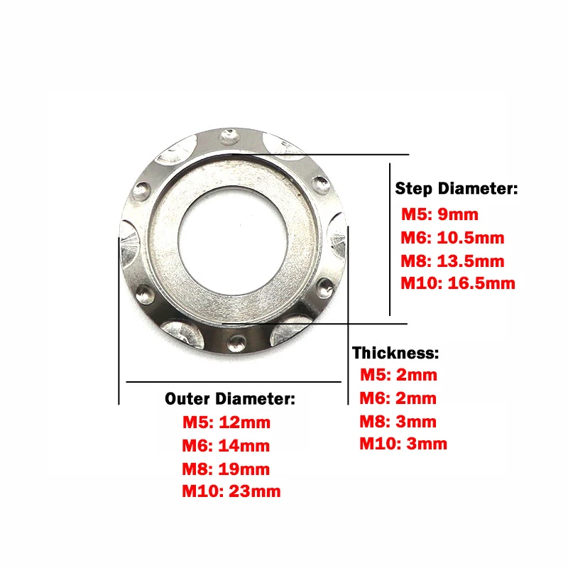 1/2/3/5/10pcs M5 M6 M8 M10 Titanium Spacer Fancy Step Gasket Decoration Washer for Bicycle Motorcycle Car Modified