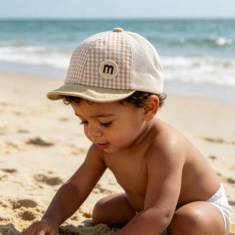 Baby Hat Sun Protection 48-52cm 1-3 Years Boys Toddler Girls Hats Summer Soft Brim Baseball Cap Mesh Breathable Thin Kids Cap view 2
